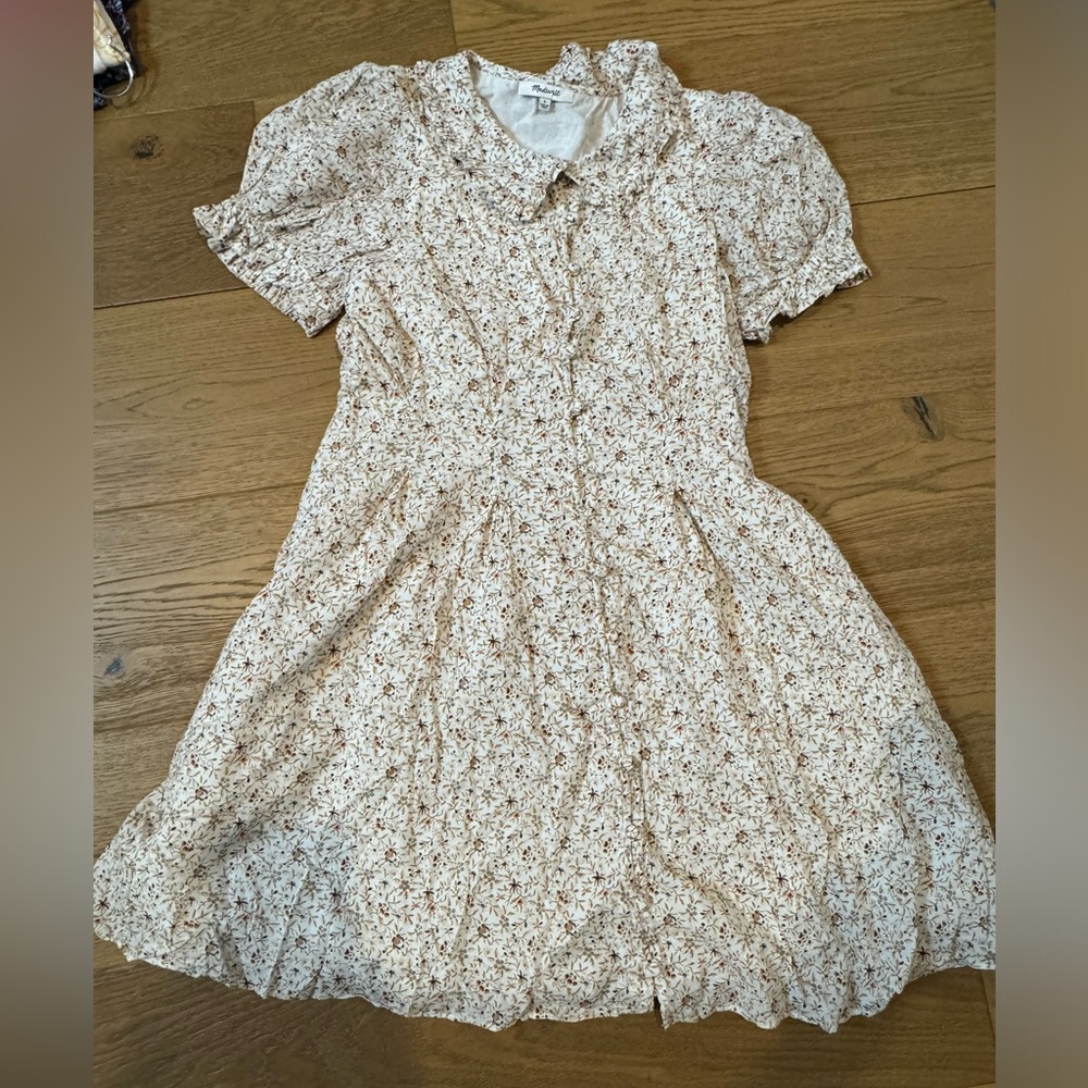 Madewell collared puff-sleeve mini dress in piccola floral SIZE 6
